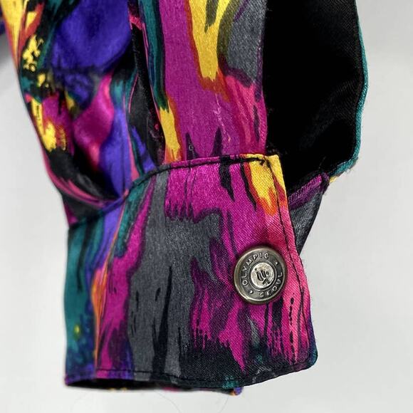 Vintage 1988 Seoul Olympic GDT Too Multicolored Reversible Bomber Jacket - Picture 5 of 9